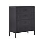 4 Drawer Chest Black Metal Steel Storage Cabinet Industrial Style