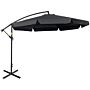 Outsunny 2.7m Banana Parasol Cantilever Umbrella With Crank Handle And Cross Base, Hanging Sun Shade, Black