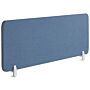 Desk Screen Blue Pet Board Fabric Cover 130 X 40 Cm Acoustic Screen Modular Mounting Clamps