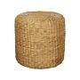 Pouf Natural Light Brown Water Hyacinth 40 Cm Styrofoam Filling Ottoman