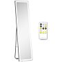 Homcom Full-length Mirror With Led Lights And Remote Control, Freestanding Floor Mirror, Wall Mounted Full Body Mirror