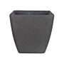 Plant Pot Planter Solid Dark Grey Stone Mixture Polyresin Square 34 X 34 Cm Uv Resistant