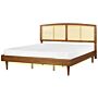 Bed Light Rubber Wood Eu Super King Size 6ft With Headboard Led Lights Slatted Base