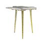 Side Table Gold Metal 49 X 49 X 44 Cm Accent End Table Wood Effect Distressed