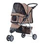 Pawhut Dog Pram Pet Travel Stroller Dog Pushchair W/three Wheels-coffee