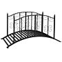 Outsunny 1.2m Metal Decorative Scrollwork Arch Garden Bridge, Black