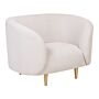 Armchair Beige Polyester Fabric Soft Nubby Gold Legs Retro Glam Art Decor Style