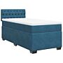 Vidaxl Box Spring Bed With Mattress Dark Blue 90x200 Cm Velvet