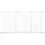 Pawhut Dog Gate Stair Gate Pressure Fit Pets Barrier Auto Close For Doorway Hallway, 74-148cm Wide Adjustable, White