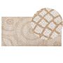 Area Rug Beige And White Jute 80 X 150 Cm Rectangular With Geometric Pattern Flat Weave