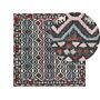 Area Rug Mulitcolour Wool 200 X 200 Cm Flat Weave Hand Tufted Geometric Oriental Pattern