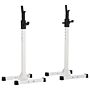 Homcom Heavy Duty Weight Bar Barbell Squat Stand Barbell Rack Spotter, For Home, Gym - Black