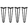 4 X 14" Hairpin Legs - 3 Prong - 10mm - Black