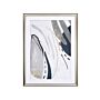 Framed Wall Art Grey Print Brass Frame 60 X 80 Cm Passe-partout Abstract Simple