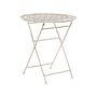 Garden Bistro Table Beige Metal Round Shabby Chic French