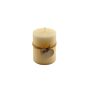 Small Cream Ridged Pillar Candle With Heart Decoration