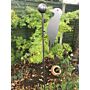 Woodpecker And Ball Plant Pin 5ft Bare Metal/ready To Rust