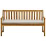 Garden Bench Light Acacia Wood 160 Cm Taupe Seating Cushion Padding Slatted Design Outdoor Patio Rustic Style Beliani