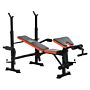 Homcom Adjustable Weight Bench With Leg Developer Barbell Rack For Weight Lifting And Strength Training Multifunctional Workout Station