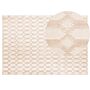 Rug Beige Viscose 140 X 200 Cm Geometric Pattern Hand Woven Flatweave