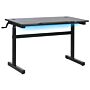 Adjustable Gaming Desk Black Mdf Metal Legs Rectangular 120 X 60 Cm With Rgb Lights Modern Design Home Office Furniture Beliani