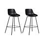 Set Of 2 Bar Chairs Black Plastic Seat Counter Height Bar Stools Metal Legs Beliani