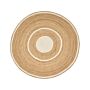 Area Rug Beige And White Jute Ø 140 Cm Round Handwoven Decorative