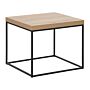 Side Table Light Wood Top Black Legs 50 X 60 X 60 Cm Industrial Beliani