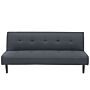 Sofa Bed Dark Grey 3 Seater Buttoned Seat Click Clack