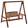 Outsunny 2 Seater Outdoor Garden Swing Chair Wooden Hammock Bench For Porch Patio Yard