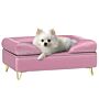 Pawhut Cat Sofa Pet Couch W/ Removable Backrest, Soft Cushion, Washable Cover, For Small And Medium Sized Dogs, Pink