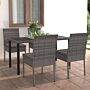 Vidaxl 5 Piece Outdoor Dining Set With Cushions Poly Rattan Grey