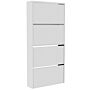 Welham 4 Drawer Mirrored Shoe Cabinet, White