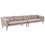 Outdoor Sofa Beige Polyester Upholstery 4 Seater Garden Couch Uv Water Resistant