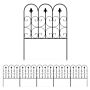 Outsunny Decorative Garden Fencing, 5pcs Outdoor Picket Fence Panels, Rustproof Metal Wire Landscape Flower Bed Border Edging Animal Barrier, Black