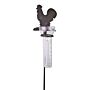 Cast Iron And Glass Garden Rain Gauge, Chicken