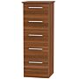 Contrast 5 Drawer Bedside Cabinet In Noche Walnut