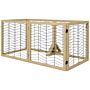 Pawhut 6 Panels Pet Gate, Wooden Foldable Dog Barrier W 2pcs Support Feet, For Small Medium Dogs - Natural Wood Finish