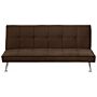 Sofa Bed Brown 3-seater Quilted Upholstery Click Clack Metal Legs