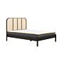 180cm Margot Rattan Bed Black Black