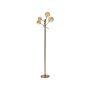 Floor Lamp Gold Iron Glass 3 Round Smoked Shades Modern Glam Design Living Room Lighting