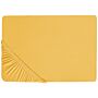 Fitted Sheet Mustard Cotton 140 X 200 Cm Elastic Edging Solid Pattern