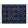 Area Rug Black Cotton 160 X 230 Cm Rectangular Hand Tufted