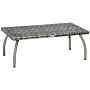 Outsunny Rattan Coffee Table Garden Furniture Wicker Side Table With All-weather Material, Grey