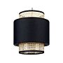 Pendant Lamp Natural Black Rattan Fabric Shade Boho Lighting Hanging Light