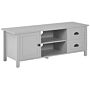 Tv Stand Light Grey Mdf Tv Up To 54ʺ Rustic Cabinet Drawers Shelves Cable Management