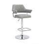 Cortez Leather Effect Light Grey Bar Stool