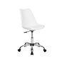 Desk Chair White Faux Leather Height Adjustable Computer Office