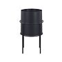 Plant Stand Black Iron 16 X 16 X 28 Cm Metal Flower Pot Uv Resistant Modern Industrial Standing Planter