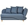 Right Hand Chaise Lounge In Blue Fabric With Storage Container